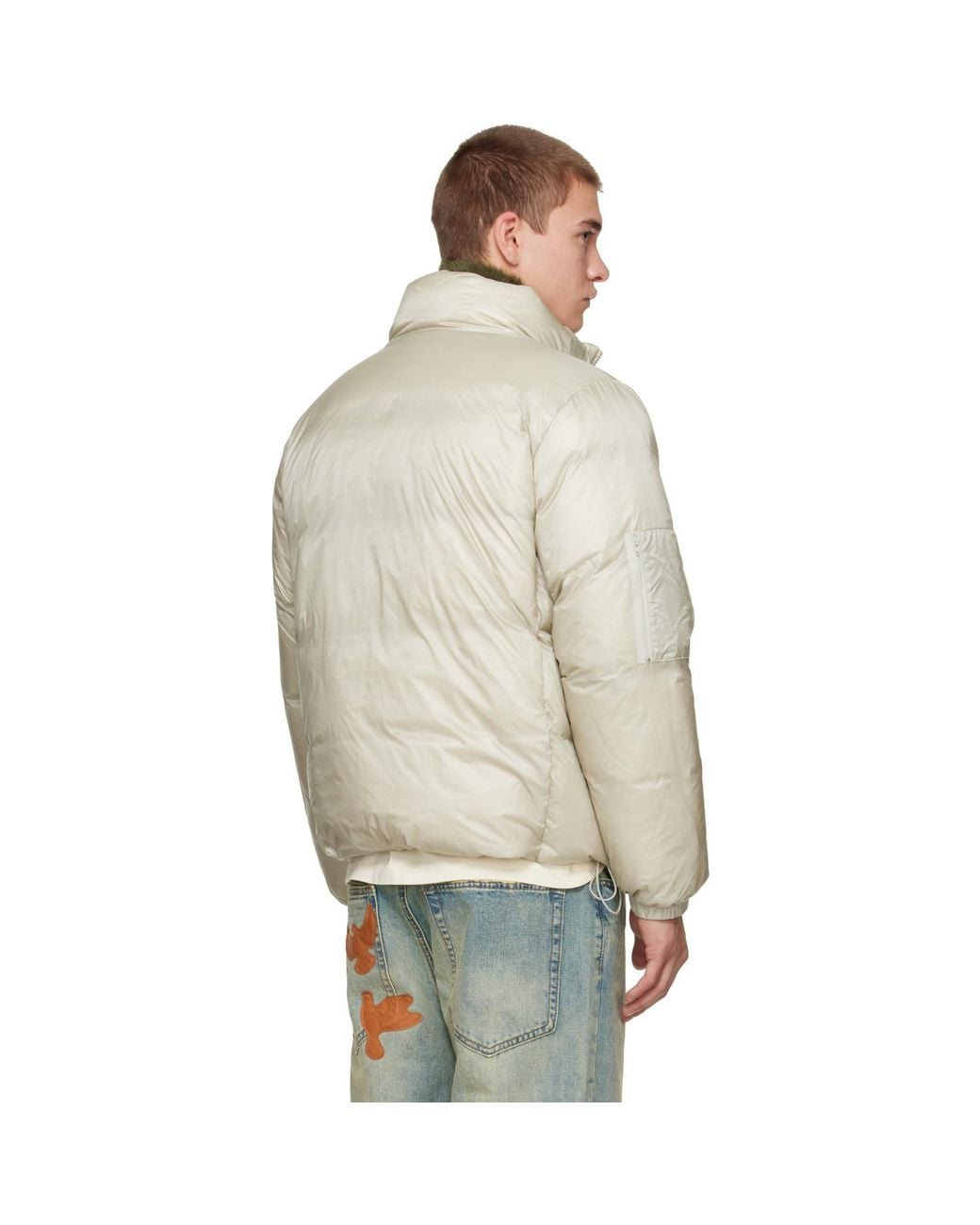 Kidsuper Gray 'Translucent Face' Down Jacket for men