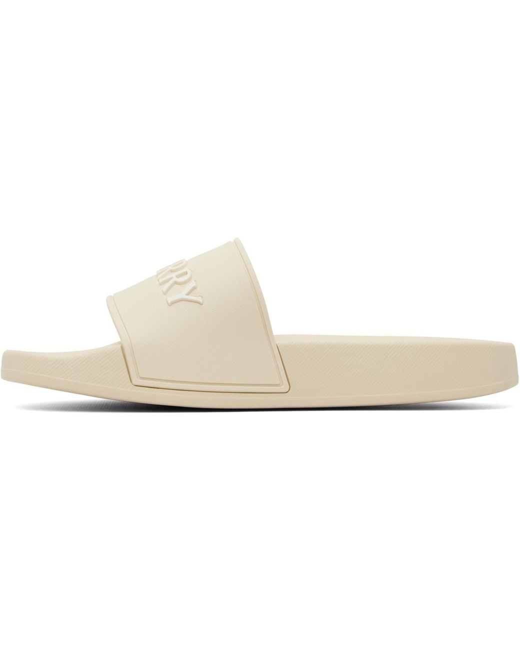 Burberry White Off- Logo Slides