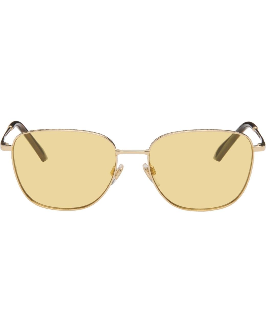 Burberry Brown Metal Check Square Sunglasses for men