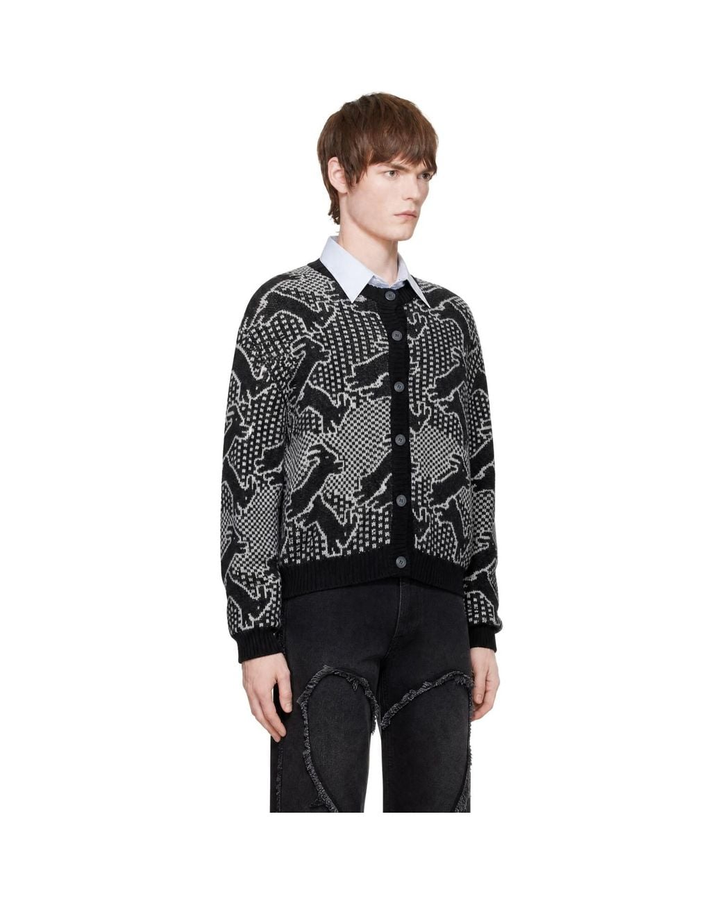 Carne Bollente Black Night Of 1000 Rabbits Cardigan for men
