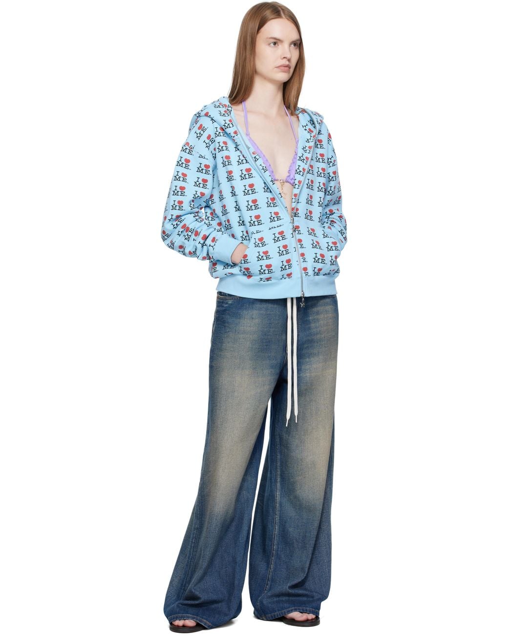 Ashley Williams Butterfly Hoodie in Blue | Lyst Canada