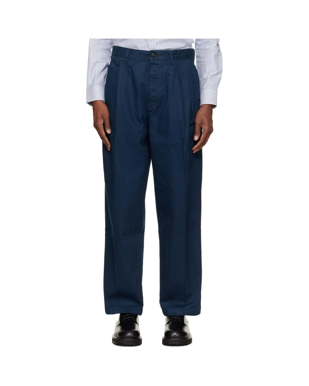 HUGO Blue Relaxed-Fit Soft Cotton Jeans for men