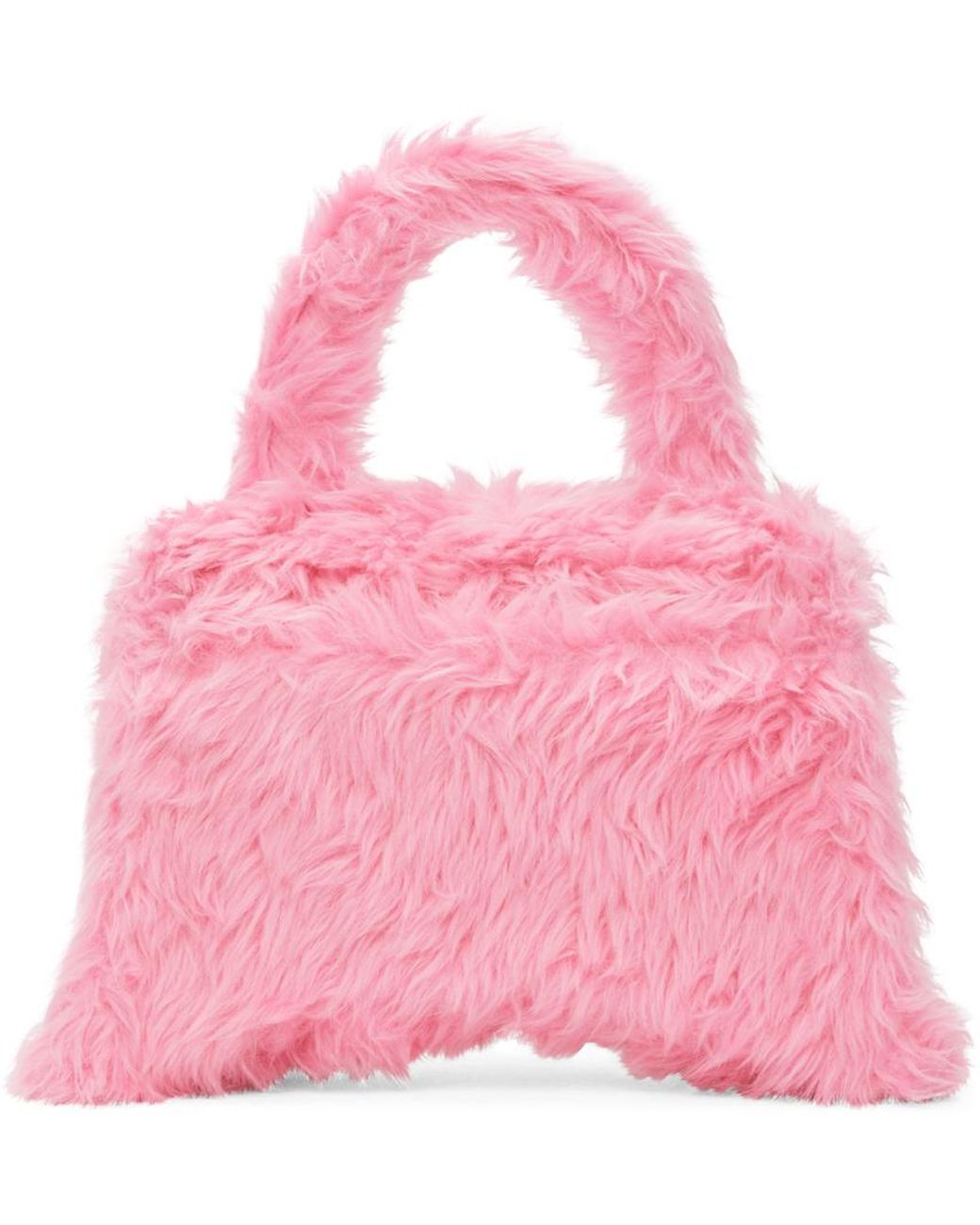 furry pink balenciaga bag