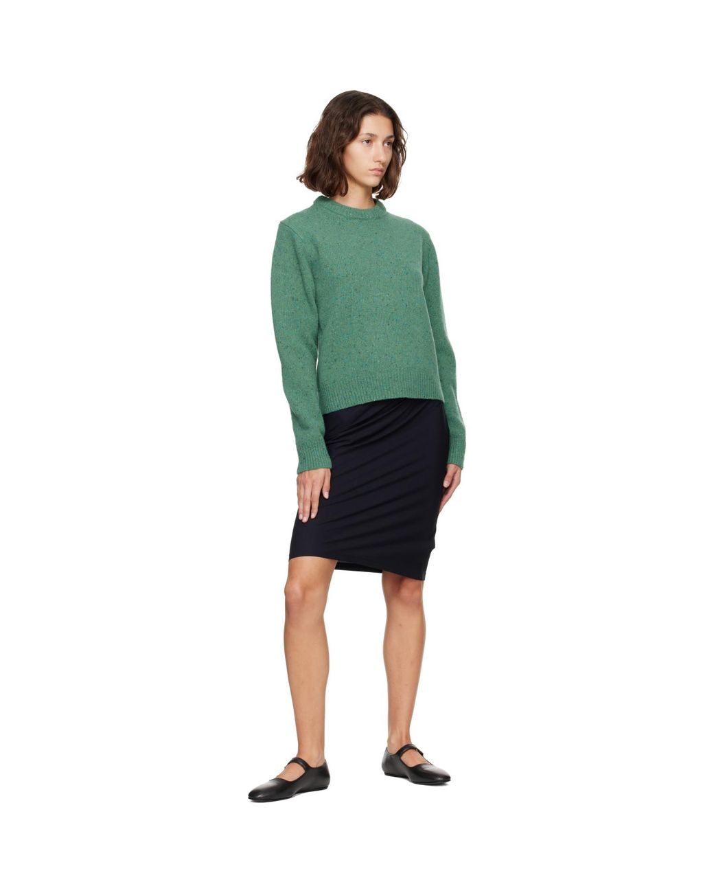 Rohe Green Fitted Mouliné Crewneck Sweater