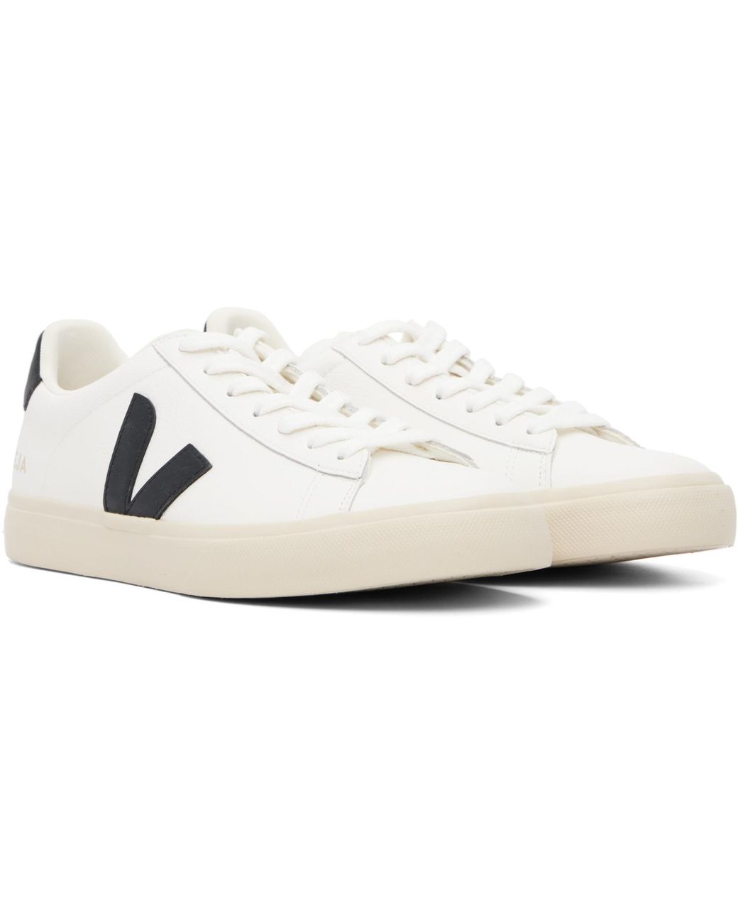Veja Black Campo Leather Sneakers for men