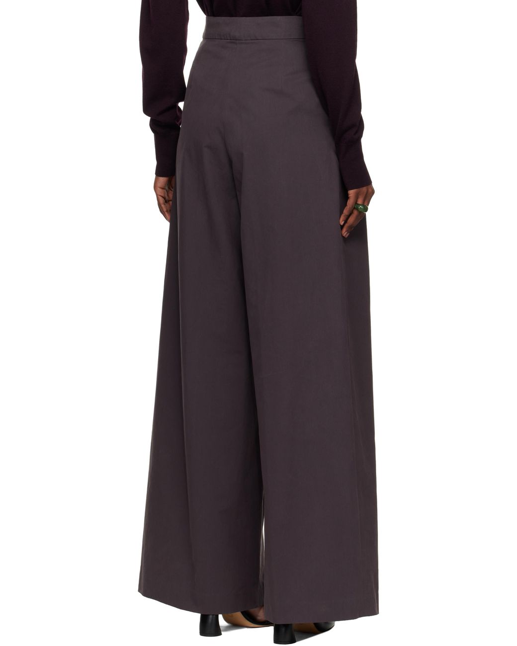 Dries Van Noten Black Heavy Cotton Poplin Trousers