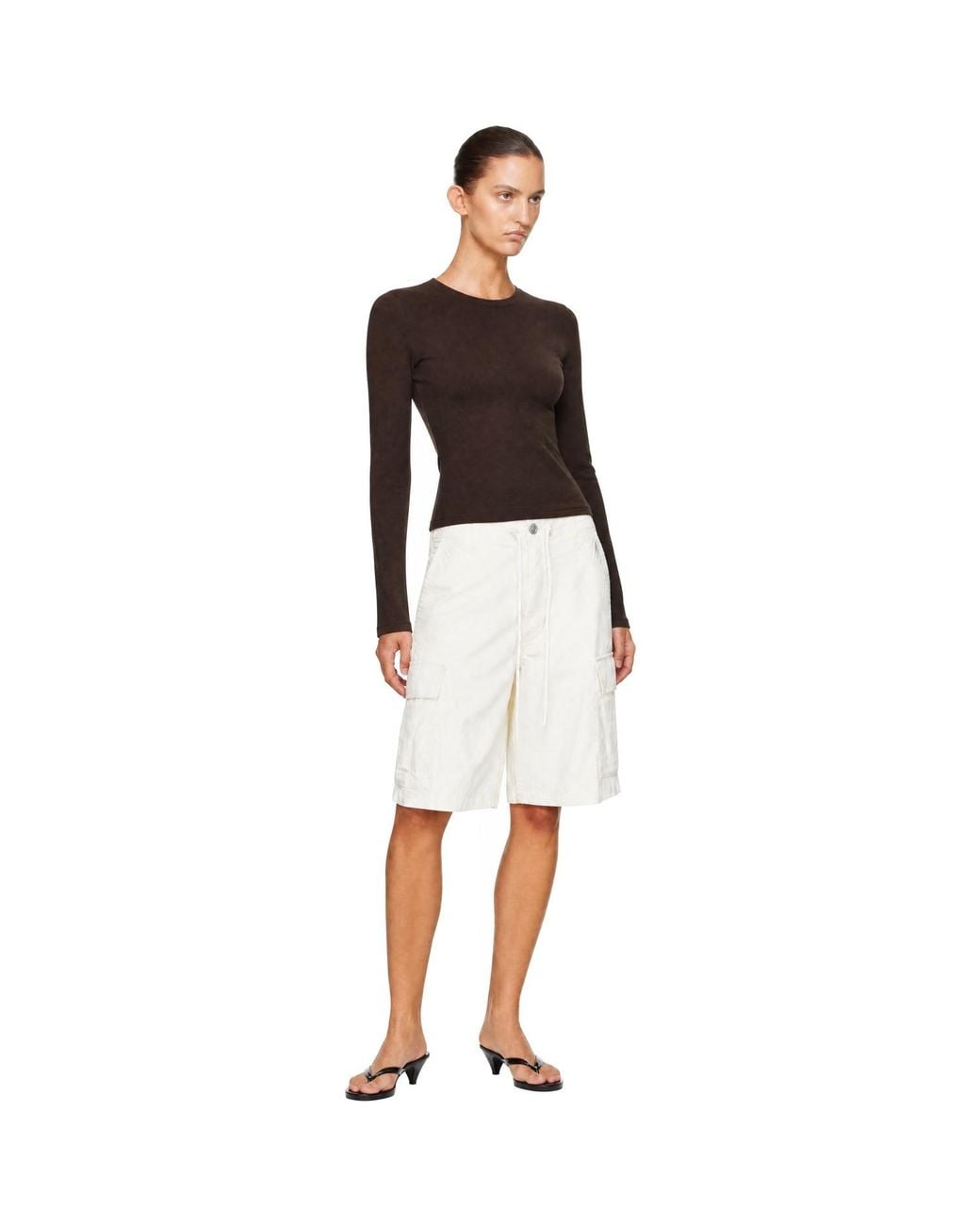 Skims Black Cotton Jersey Long Sleeve T-Shirt
