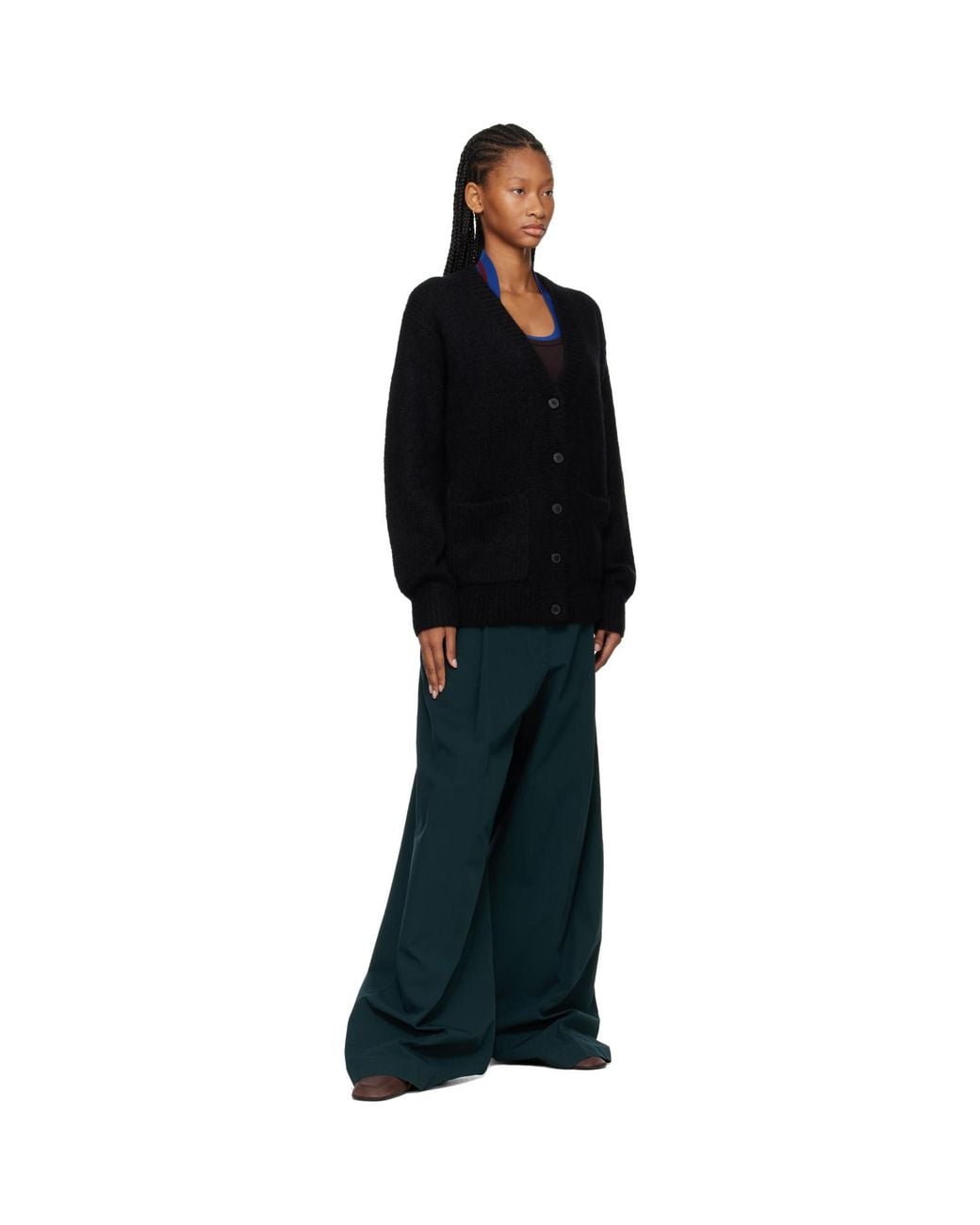 Dries Van Noten Blue Elasticated Overdyed Trousers
