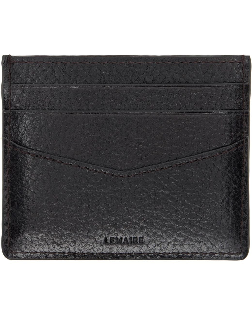 Lemaire Black Gear Card Holder for men