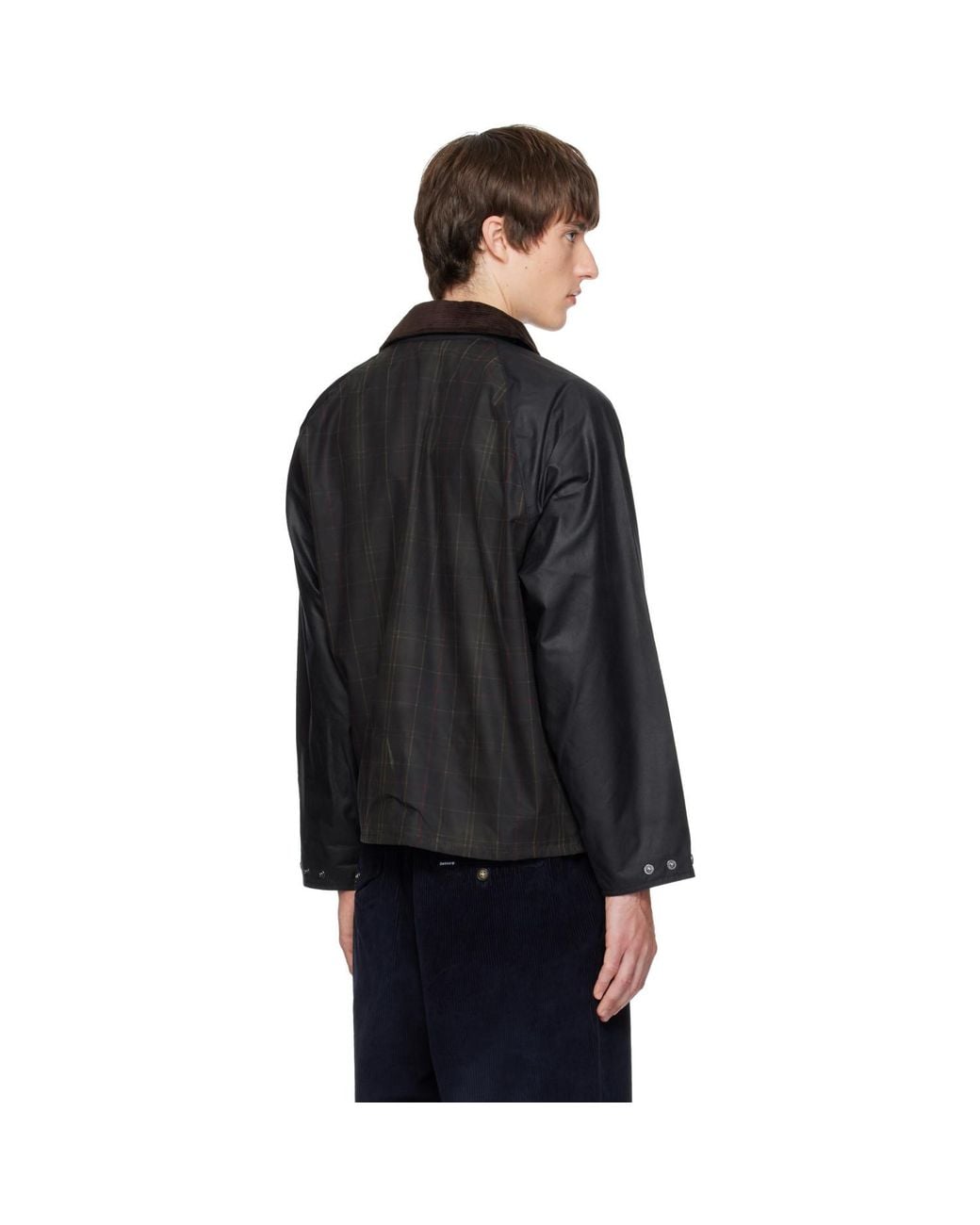 Barbour Black Patchwork Transport Wax Jacket for men