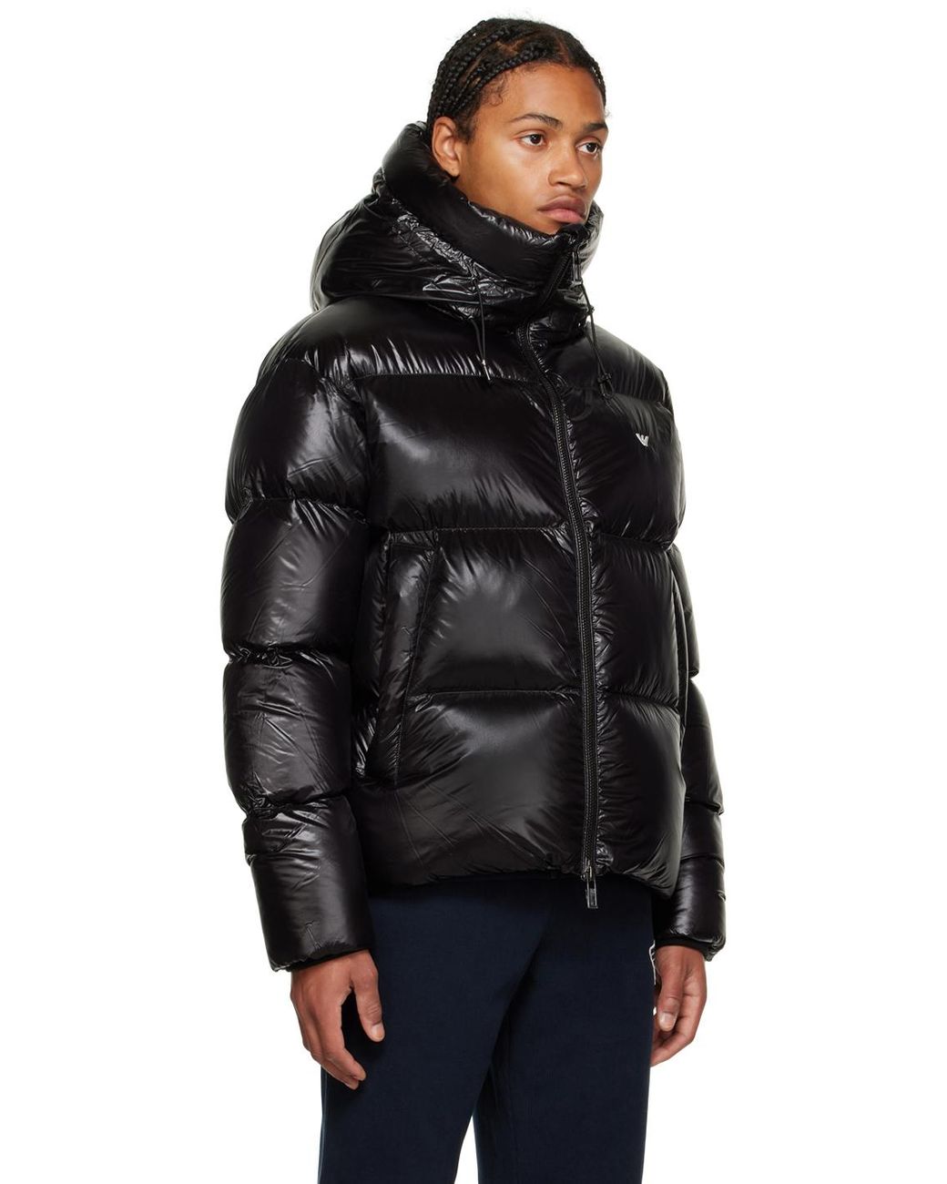 Emporio Armani Quilted Down Jacket in Black for Men | Lyst UK
