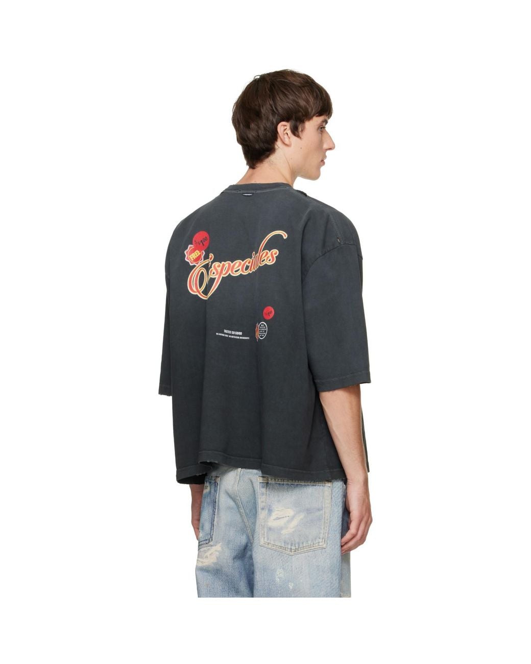 Willy Chavarria Black 'Especial Chorizo' Buffalo T-Shirt for men