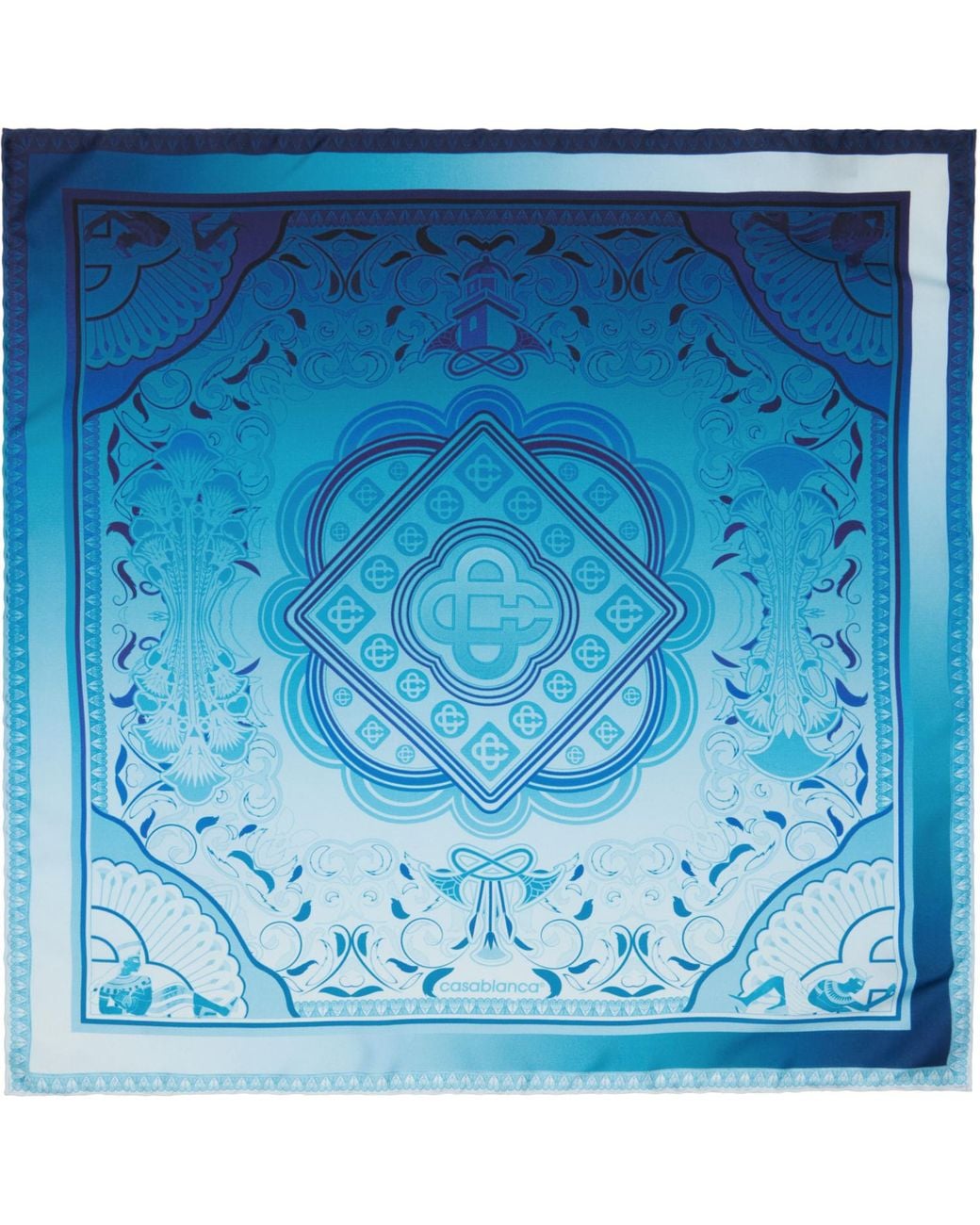 Casablanca Blue Gradient Rug Medium Silk Scarf