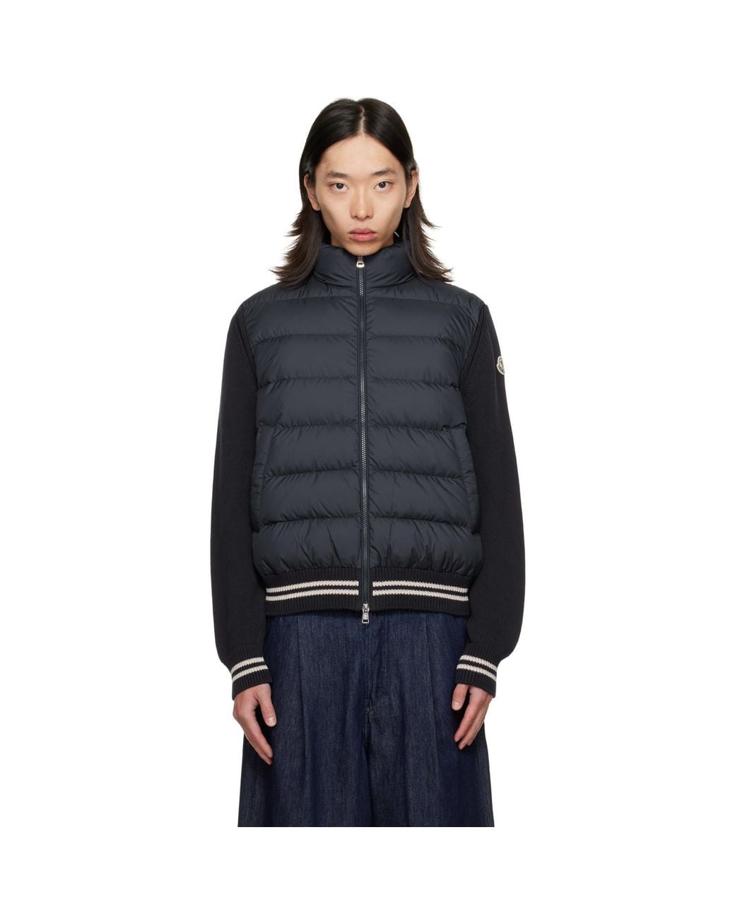 Moncler Black Padded Cotton Down Jacket for men