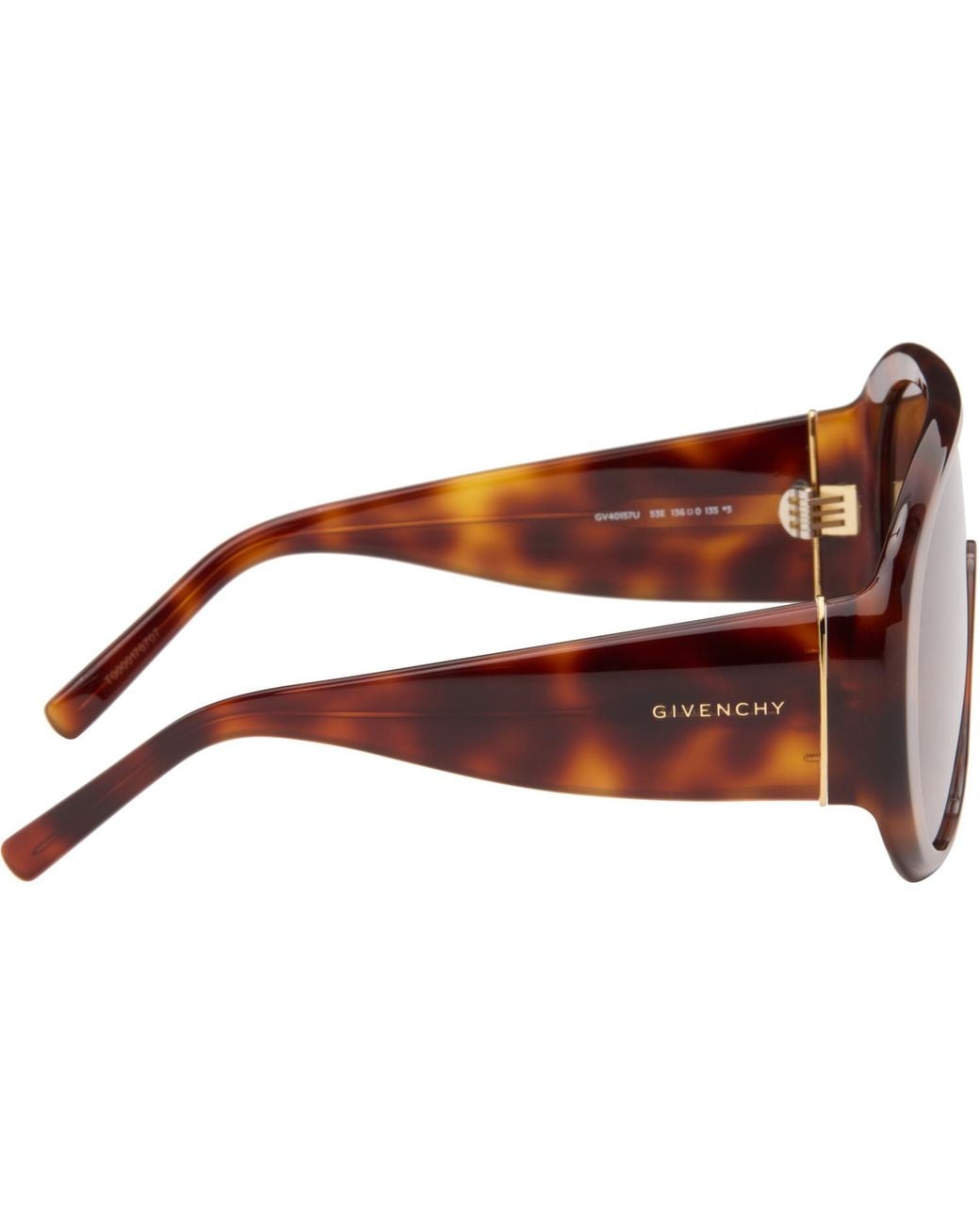 Givenchy Brown Tortoiseshell Curve Sunglasses