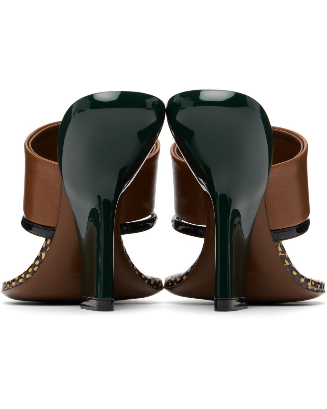 Dries Van Noten Black Leather Heeled Sandals