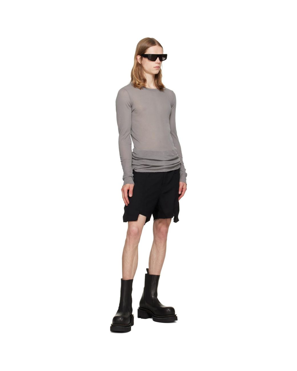 Rick Owens Black Tower Stefan Cargo Shorts for men