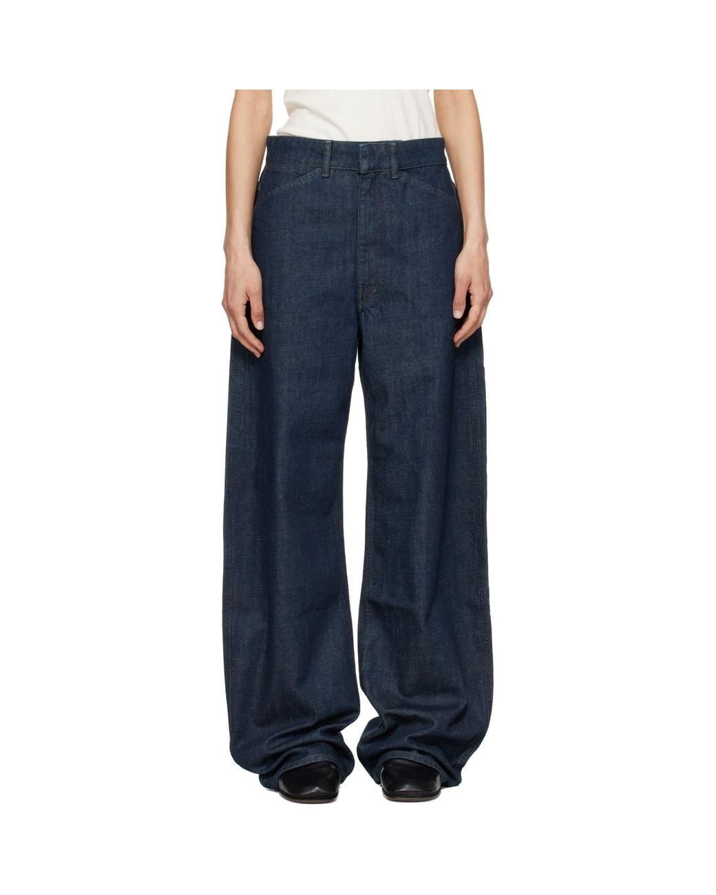 Lemaire Blue High Waisted Curved Jeans