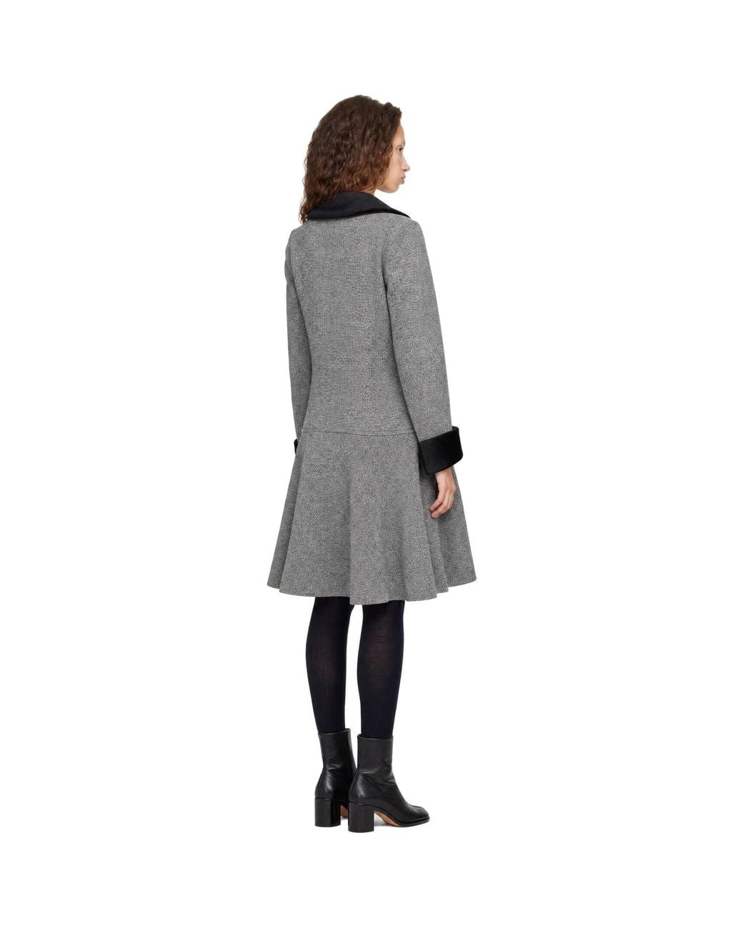 Comme des Garçons Gray Wool Nylon Tweed Fine Pattern Coat