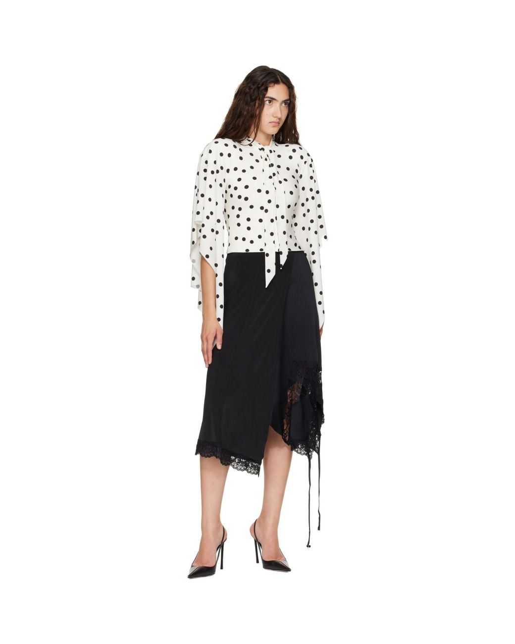 Vetements White Round Shoulder Blouse