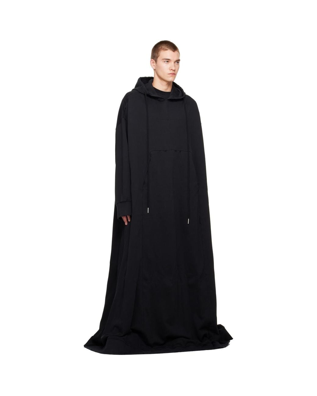 MATIERES FECALES Black 'Cult' Cape Coat for men