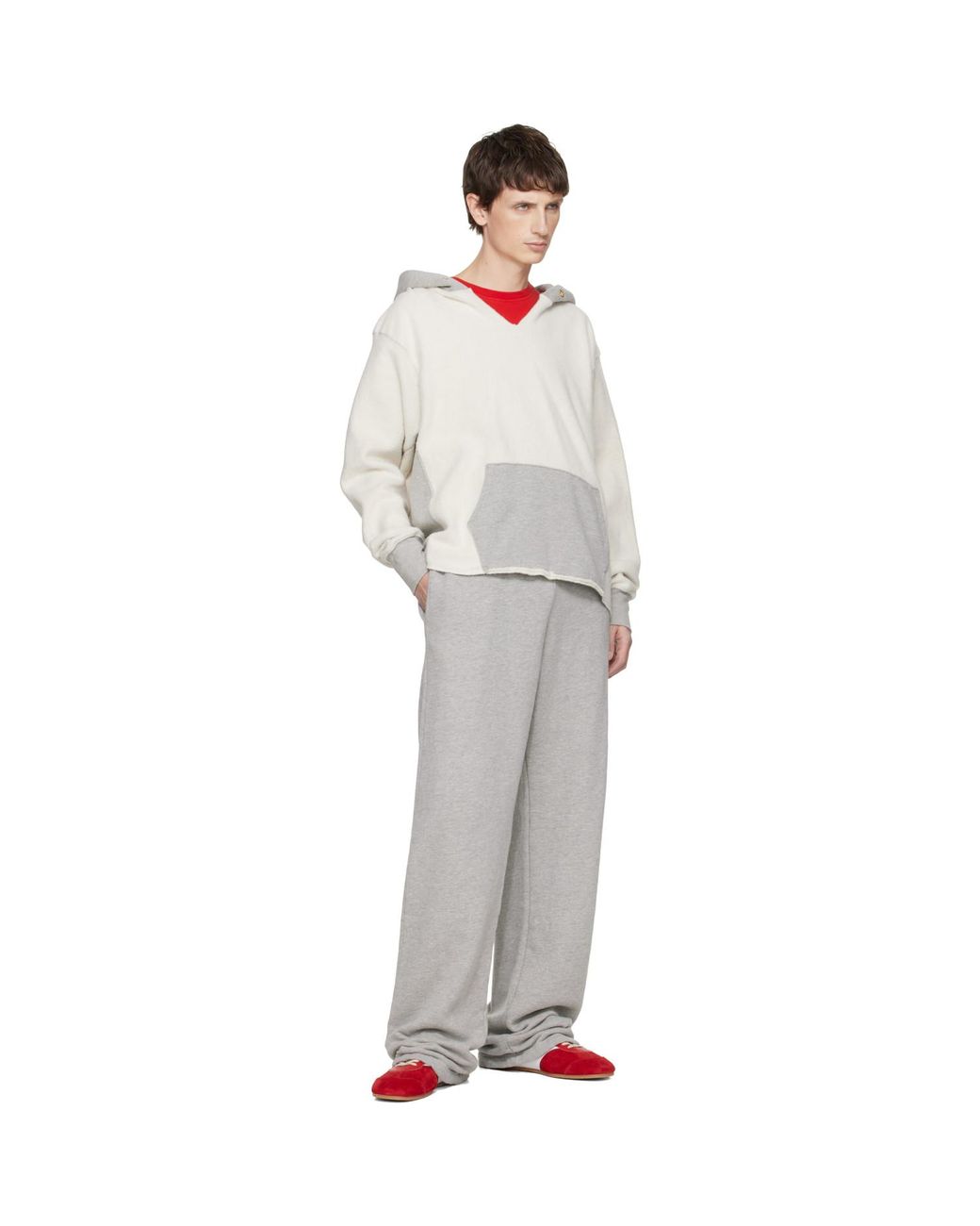Les Tien White Heavyweight Puddle Sweatpants for men