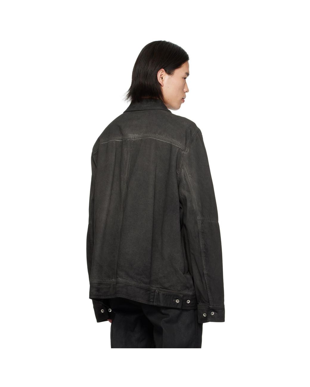 Rick Owens Black Lido Worker Denim Jacket for men