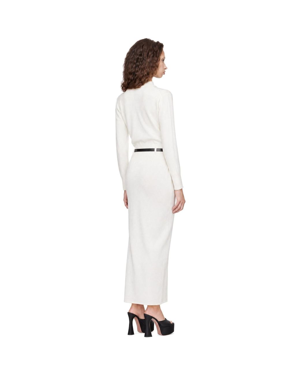 Coperni White Off- Suspended Knit Maxi Dress