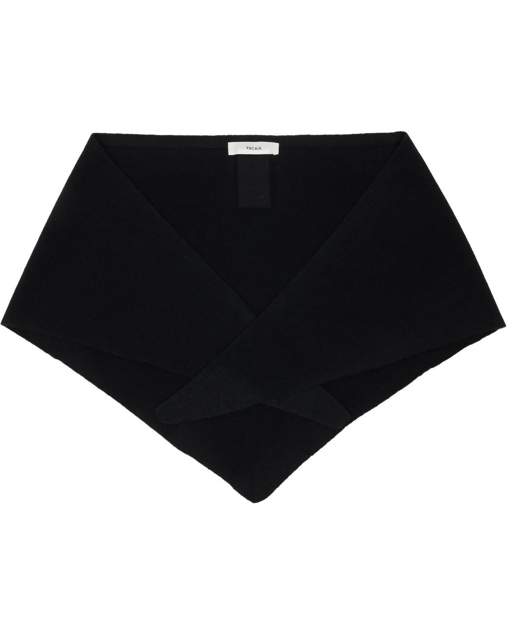 YACAIA Black Y-0022 Triangle Merino Cashmere Scarf for men