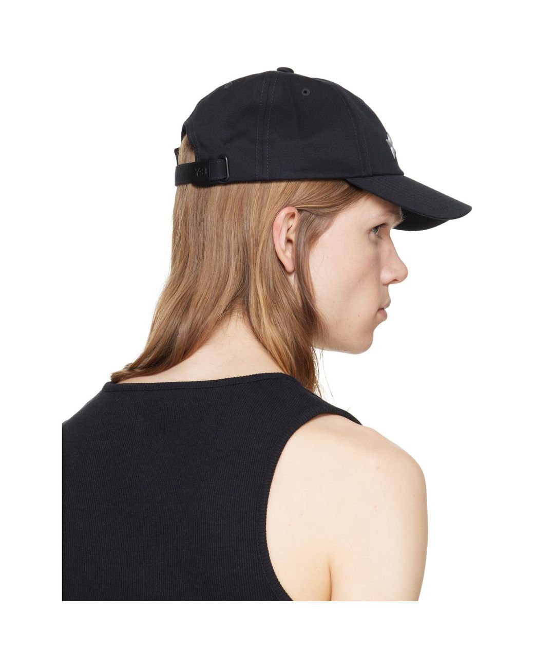 Y-3 Black Graphic Logo Cap for men