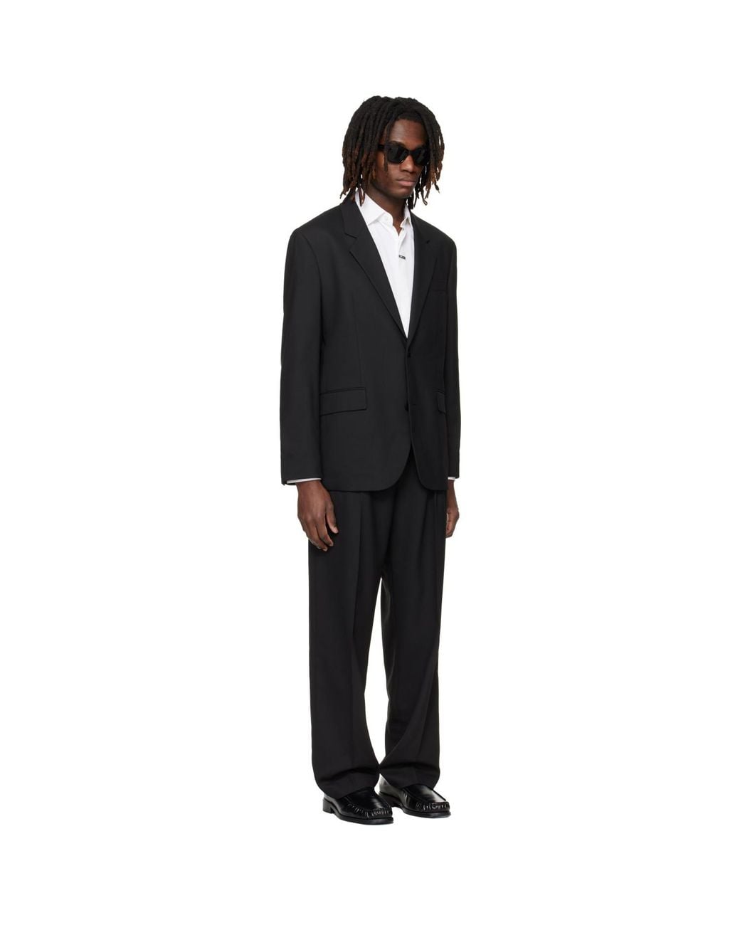 HUGO Black Two-Piece Modern-Fit Stretch Twill Suit for men