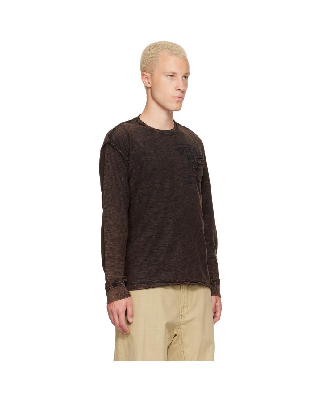 DIESEL Black T-Aldy Long Sleeve T-Shirt for men