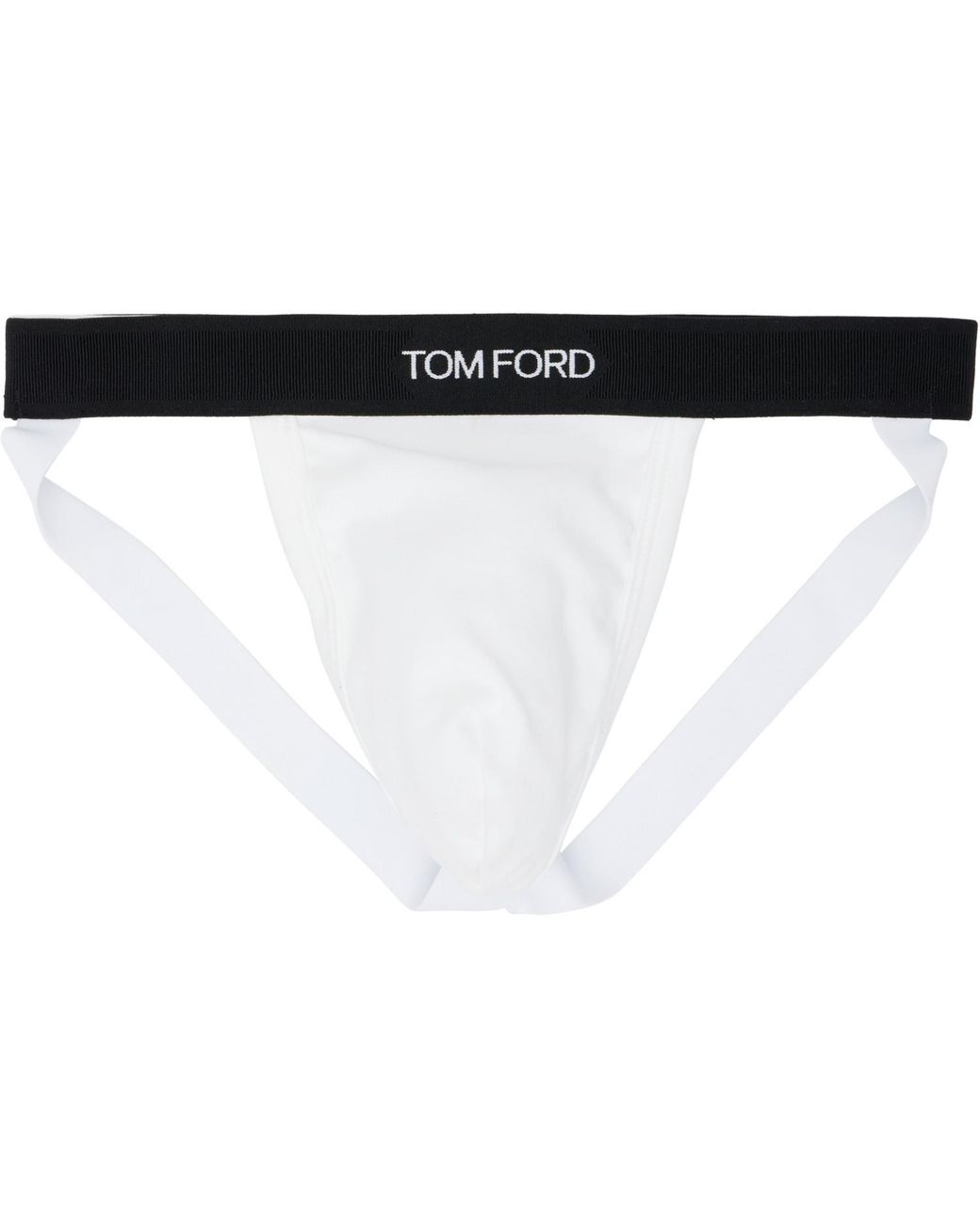 Tom Ford Black Cotton Jock Strap for men