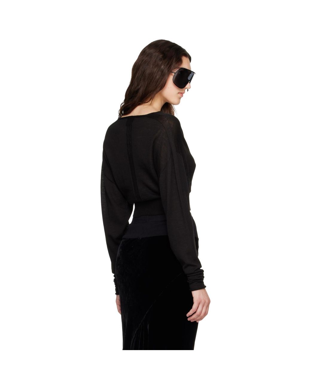 Rick Owens Black Tower V Cropped Sweater