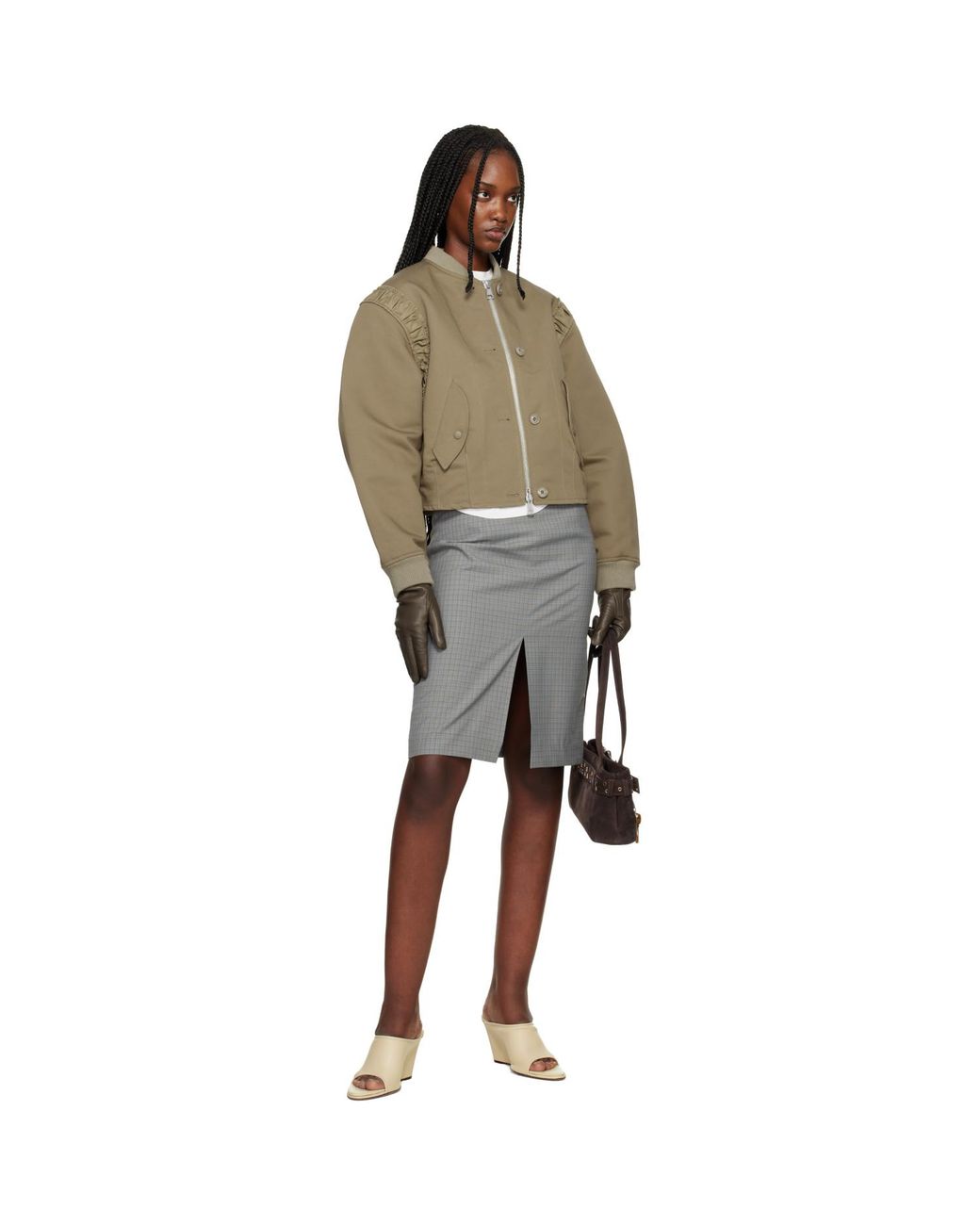 Our Legacy Multicolor Khaki Frill Bomber Jacket