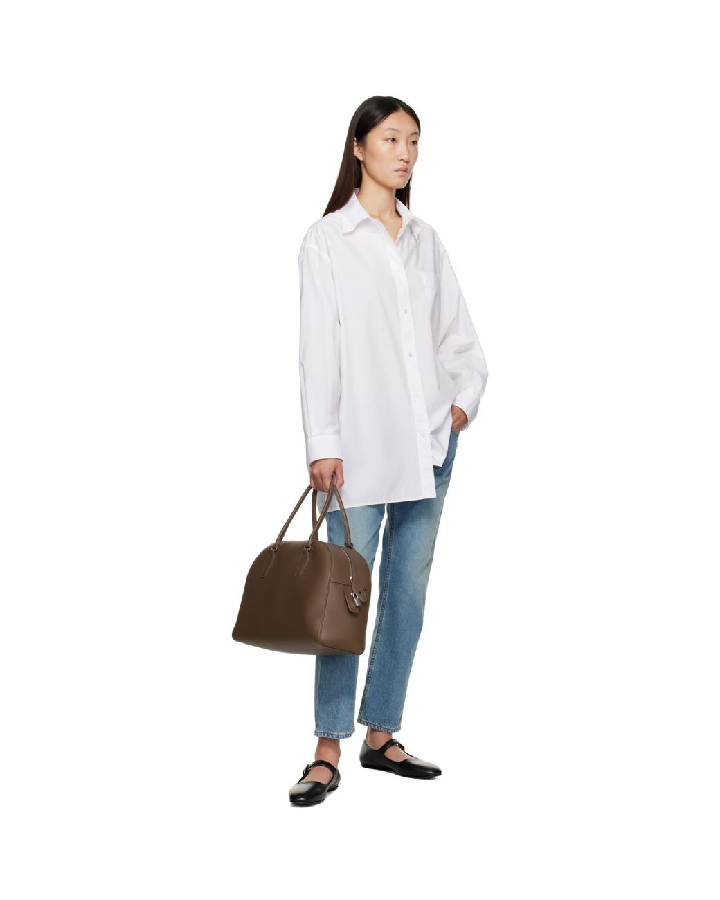 The Row Brown Leather India 15.75 Bag