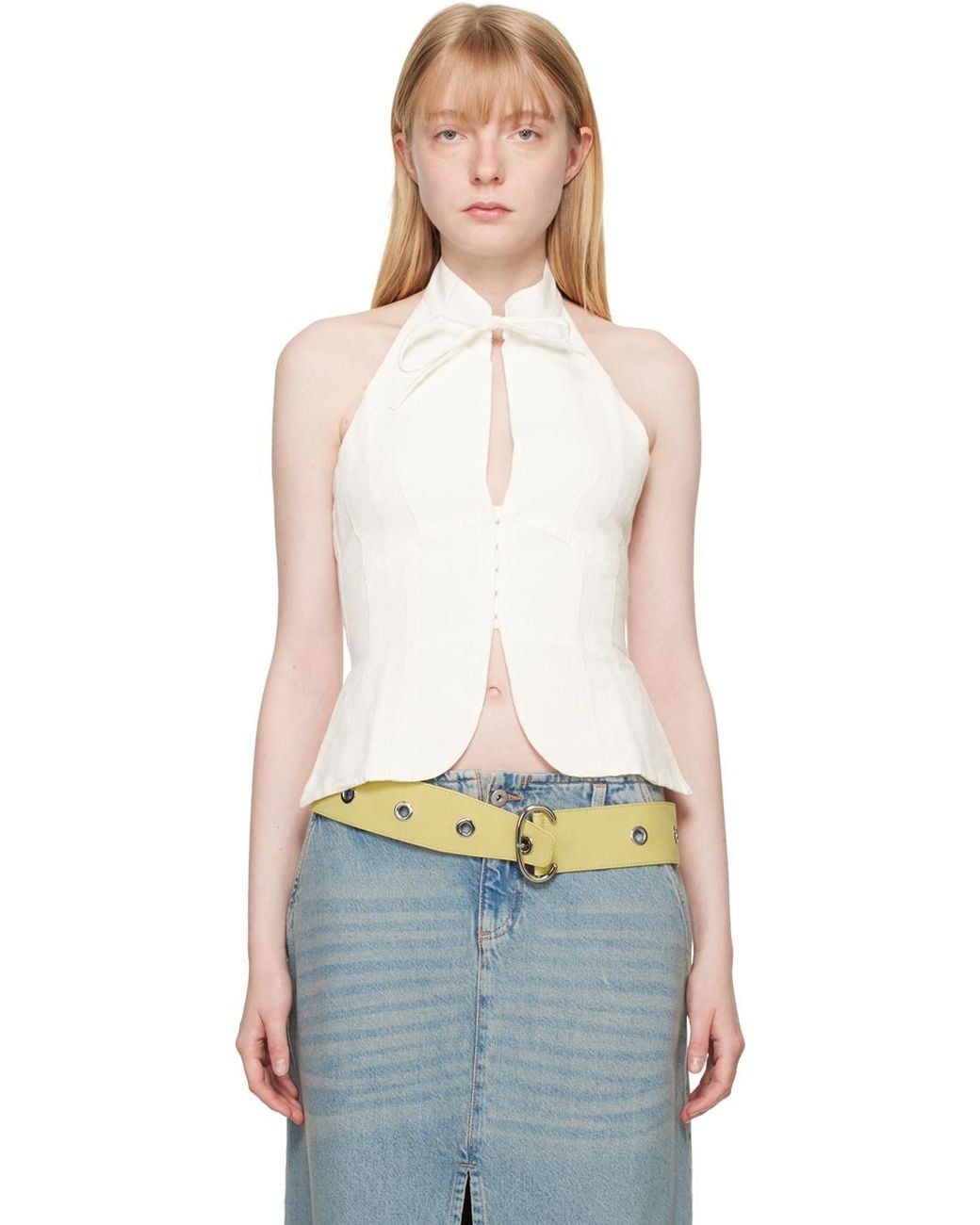 GIMAGUAS Ring Tank Top in White | Lyst UK