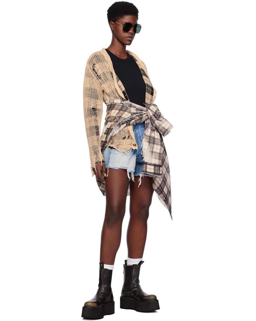 【関税込み】R13 SSENSE限定 ブルー Crossover ジーンズ R13のSSENSE 日本限定 ブルー Crossover ジーンズがセール中
