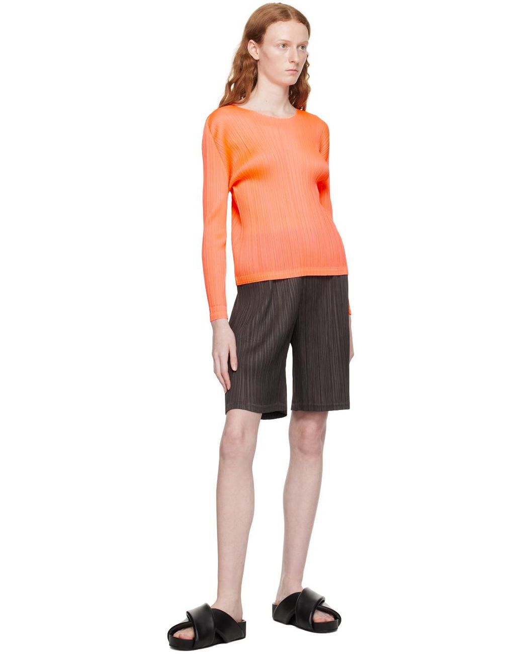 March Monthly Colors Tunic in Neon Yellow by Pleats Please Issey Miyake