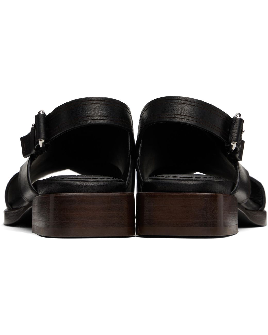 Lemaire Cross Flat Sandals in Black | Lyst