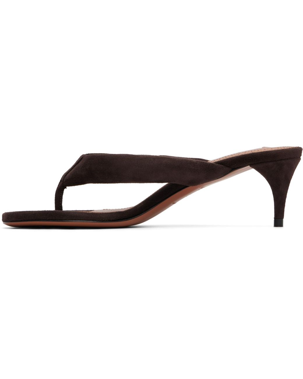 Alaïa Brown Thong Mules Heeled Sandals