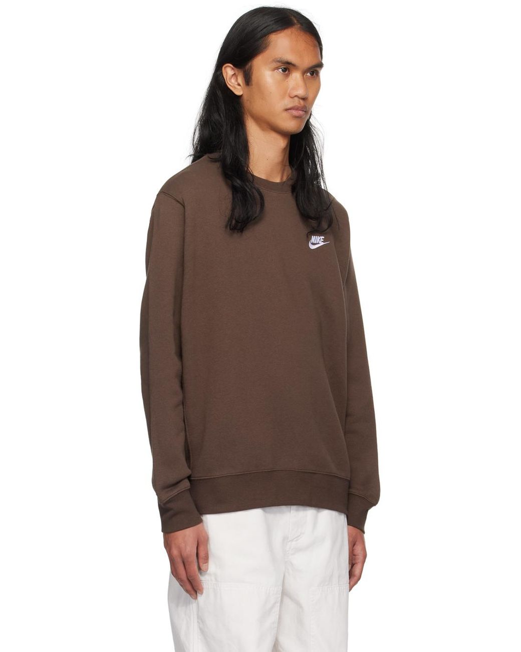 Nike Brown Crewneck Sweatshirt for Men Lyst Canada