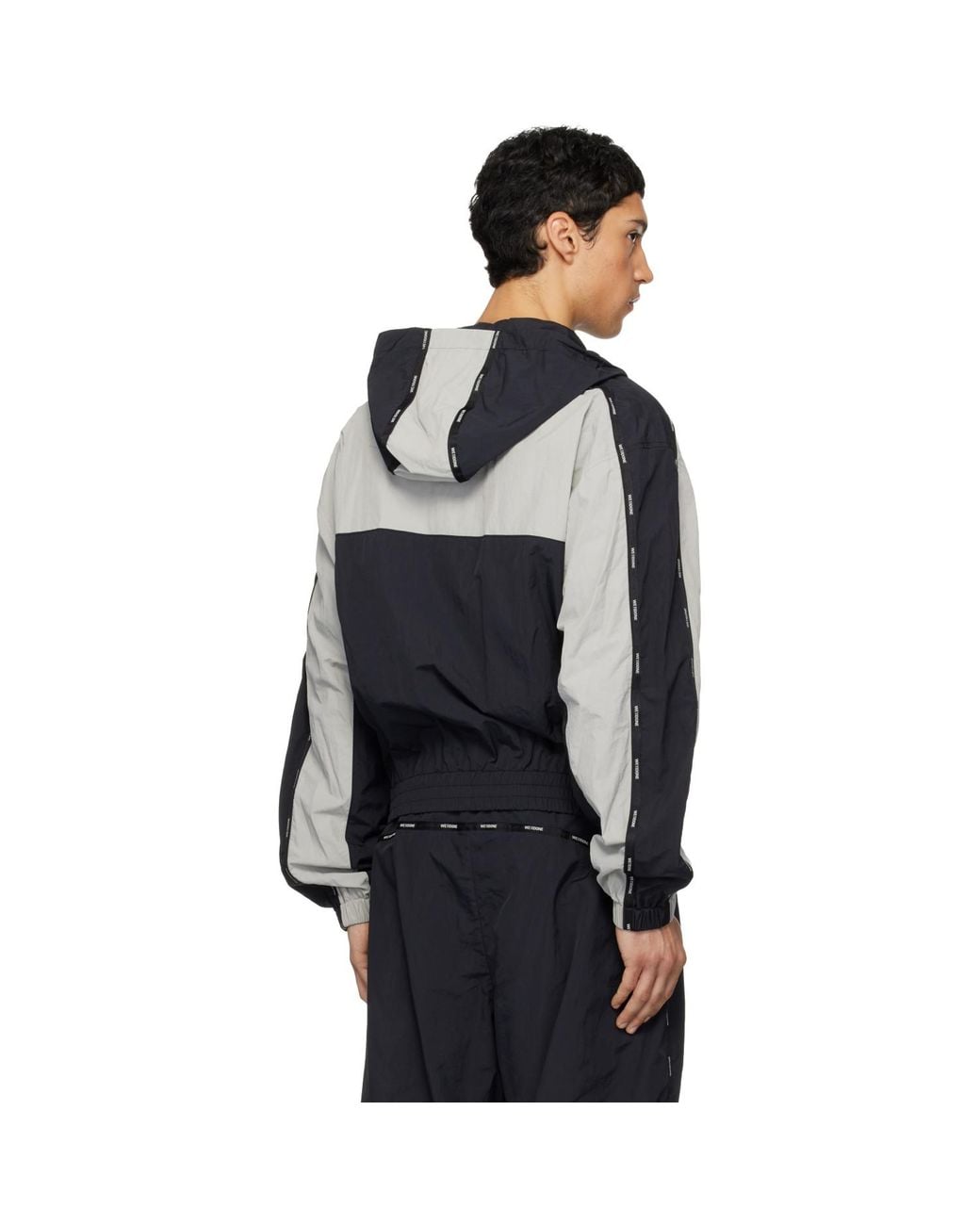we11done Black Logo Tape Track Jacket for men