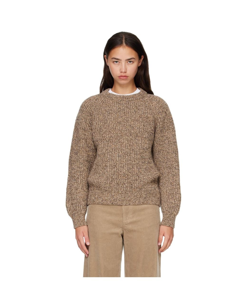 &Daughter Brown Rowan Rib Crew Sweater