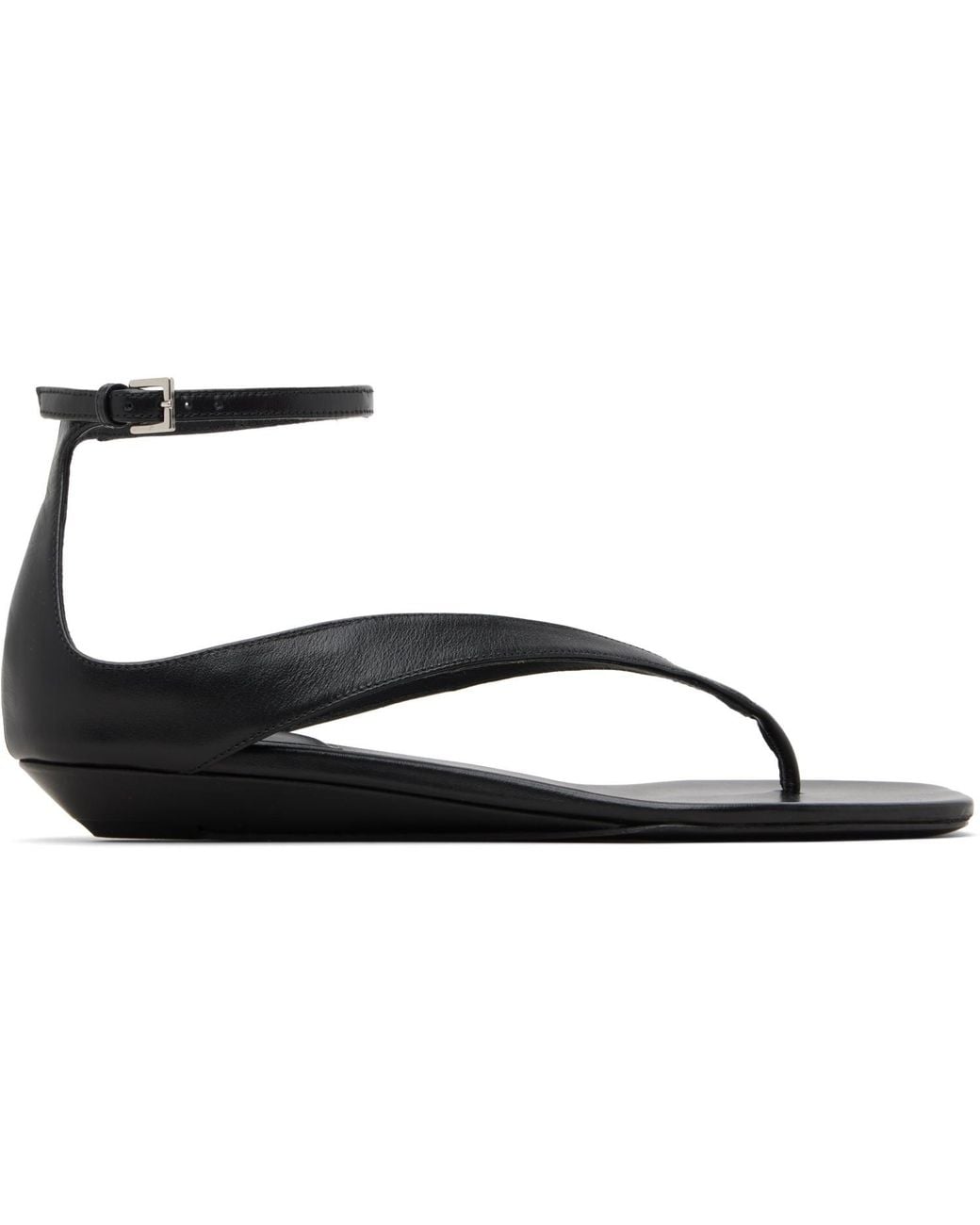 Loulou de Saison Black Zio Flip Flop Sandals