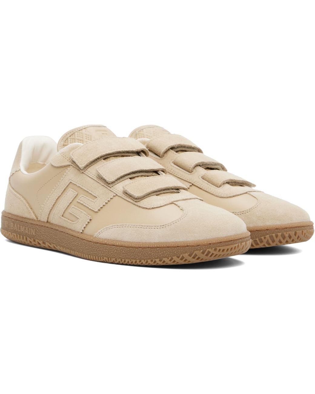 Balmain Natural Swan' Suede Sneakers for men