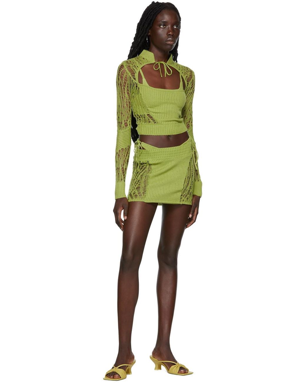 GUIZIO Ssense限定 グリーン ミニスカート Green