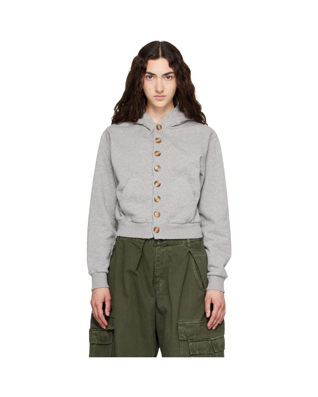 Abra Gray Cardigan Hoodie