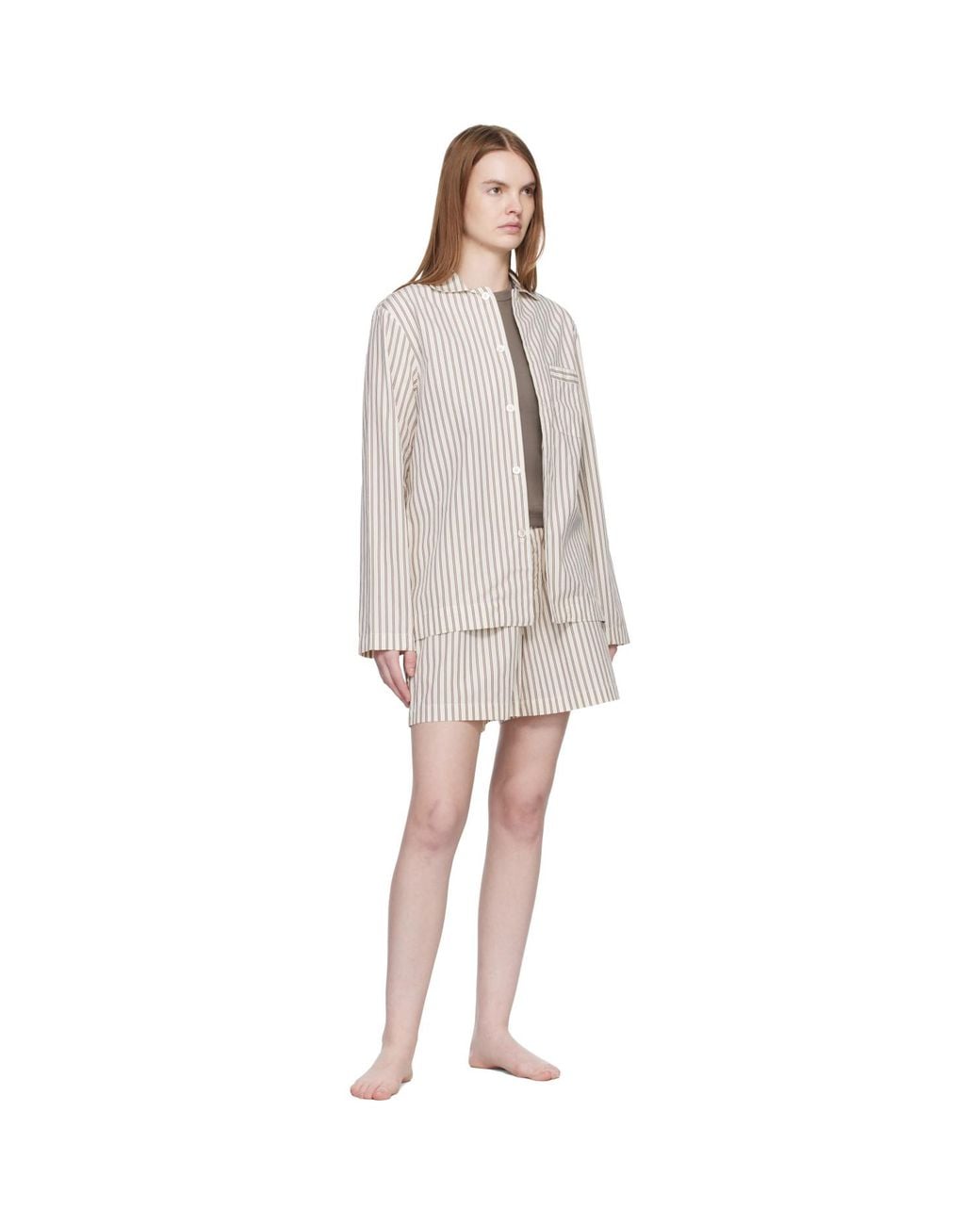 Tekla Multicolor Off- & Poplin Pyjama Shorts