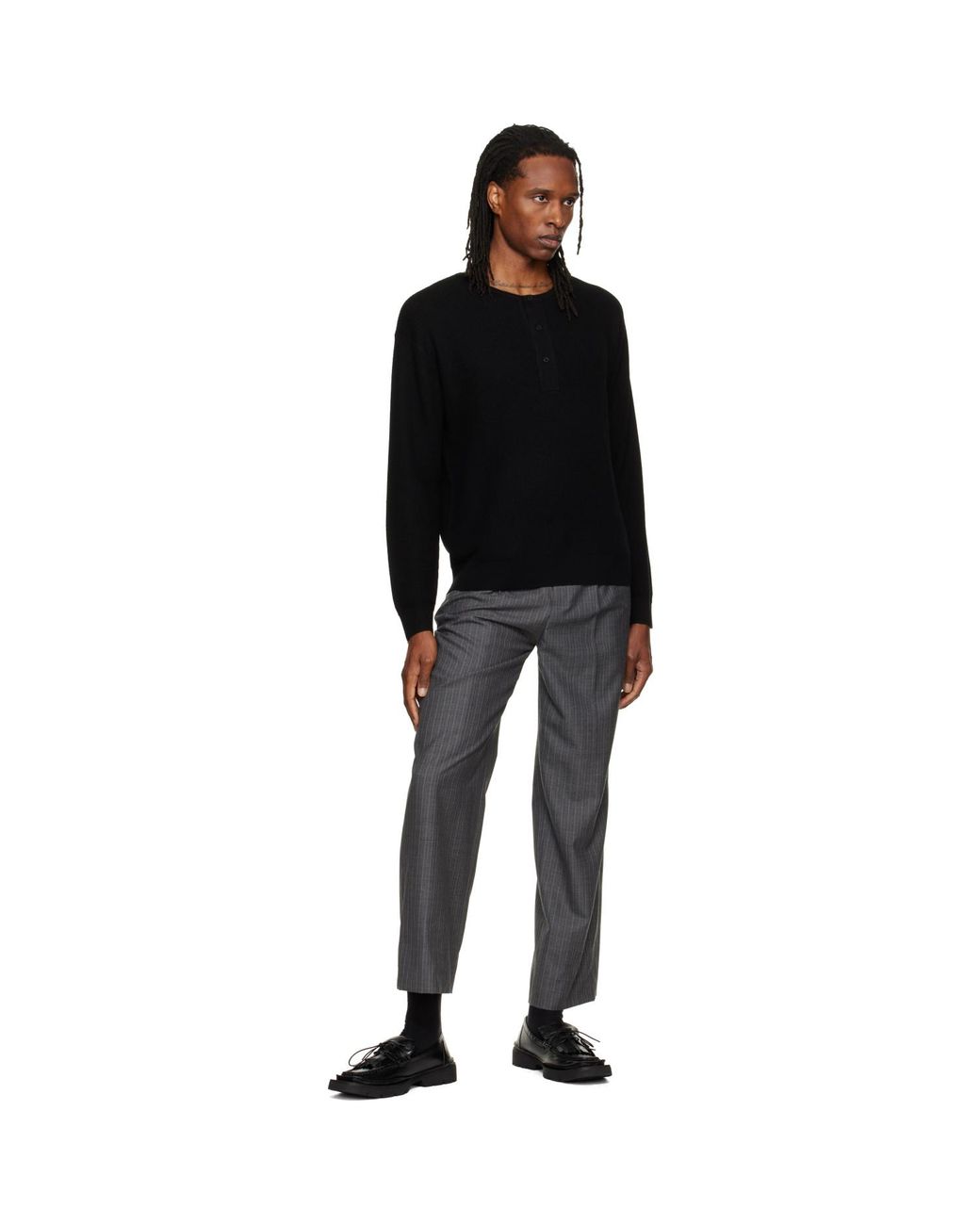 Studio Nicholson Black Corine Knit Henley for men